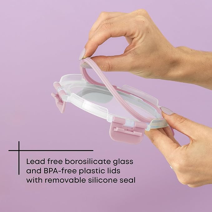 JoyJolt 24pc Borosilicate Glass Storage Containers with Lids | 12 Airtight/Freezer Safe Food Storage Containers for Pantry and Kitchen | Meal Prep Container for Lunch | Glass Tupperware Set