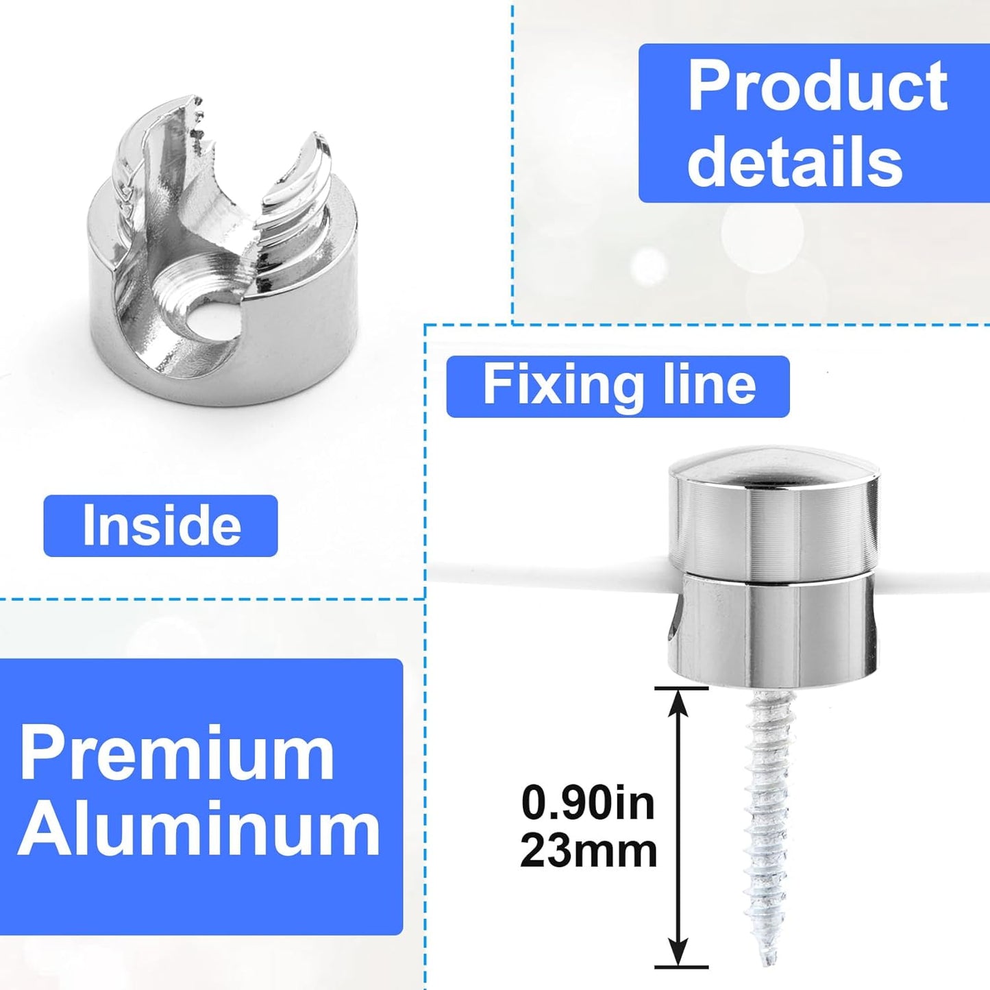 3 Sets Charger Holders for Cords, Silver Adjustable Cable Anchor Holders, Adhesive Metal Cord Clips, Cable Management Wire Organizers for Desk, Office, Nightstand