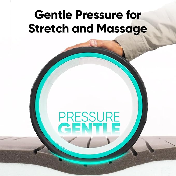 FitBeast Back Roller - Deep Tissue Massage Wheel, Yoga Wheel & Back Stretcher for Pain Relief (12'', Blue)