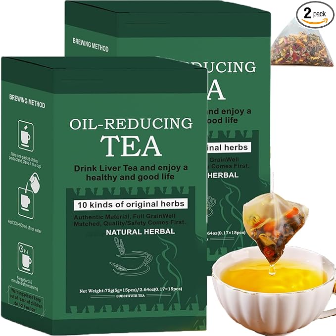 Oil Flush Tea - Oil Cleansing Tea for Liver & Kidney 15 Bags/Box, 10 Herbal with Excellent Formula, Chinese Winter Melon Lotus Leaf Teabag (2)