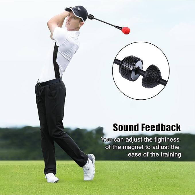 PGM Golf Swing Trainer Aid -2.0 Golf Swing Training Aid Golf Practice Warm-Up Stick for Strength Flexibility and Tempo Training -Suit for Practice Chipping Hitting Golf Accessories