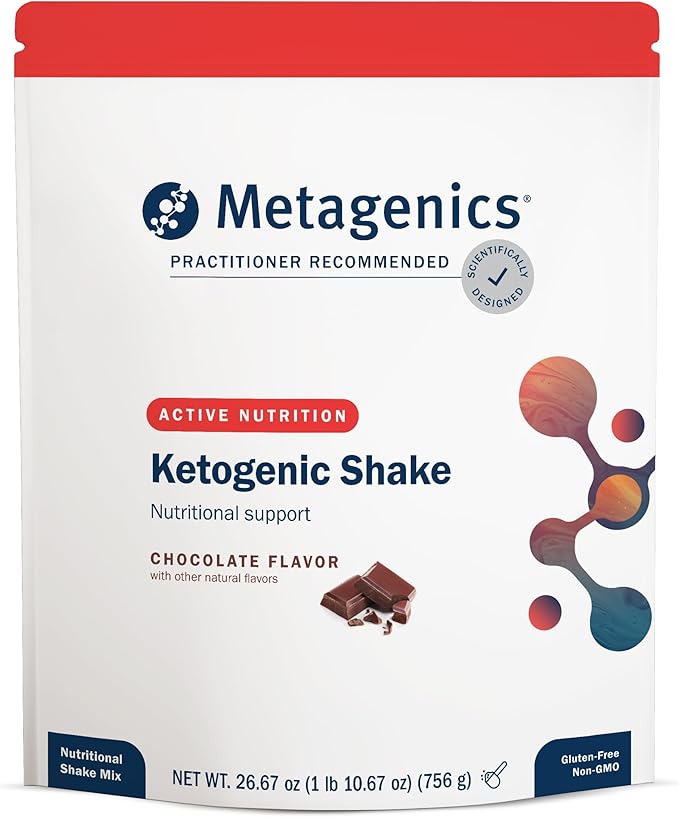 Metagenics Ketogenic Shake - Ketogenic Diet Protein Shake - 25 Vitamins & Minerals - With Biotin, Calcium, Iron & Manganese - Non-GMO & Gluten-Free - Chocolate - 14 Servings