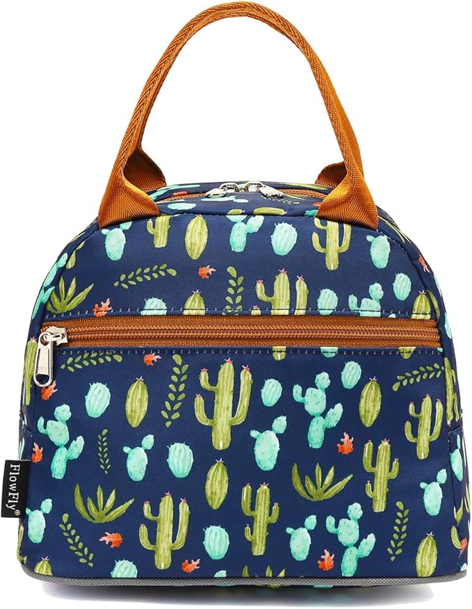 FlowFly Insulated Lunch Cooler Bag - Tote Bag Organizer for Women/Men, Cactus