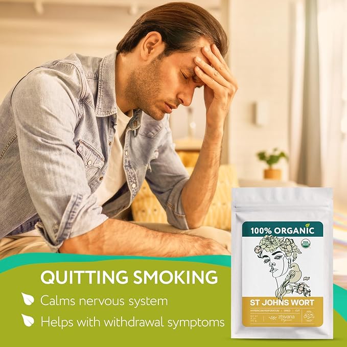 Organic St Johns Wort Tea (4 oz.) – 100% Pure Dried Saint John’s Wort Herb – Te de Hierba de San Juan Organica