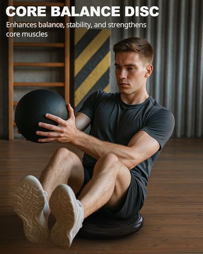 Trideer Wobble Cushion with Inflation Pump - Wiggle Seat for Sensory Kids(Multiple Colors), Balance Disc (Extra Thick)