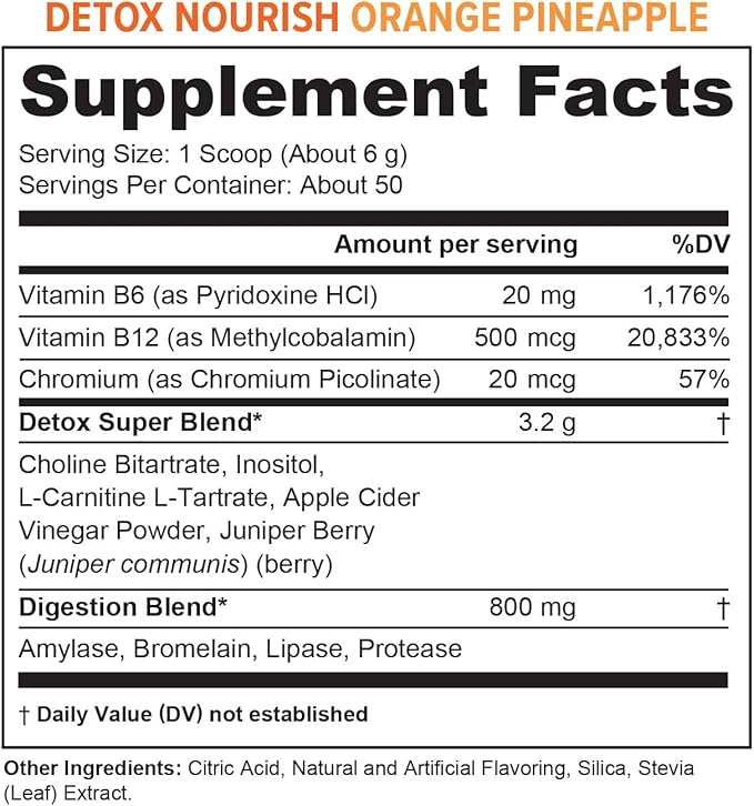 Nourishing Gut Cleanse and Detox Powder - Invigorating Gut Health Powder Detox Drink with Apple Cider Vinegar and Digestive Enzymes for Better Energy Digestion and Bloating Relief for Women and Men