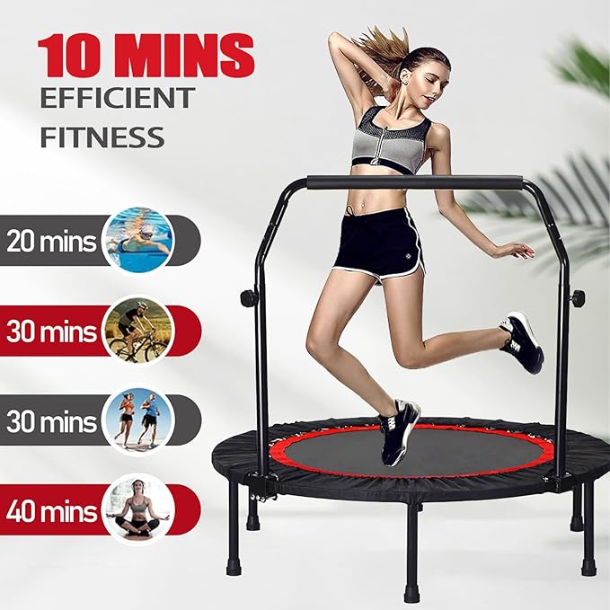 Trampoline, Portable Fitnes Foldable Trampoline in-Home Mini Rebounder, Exercise Trampoline for Kid/Adults, 40" Max Load 330lbs