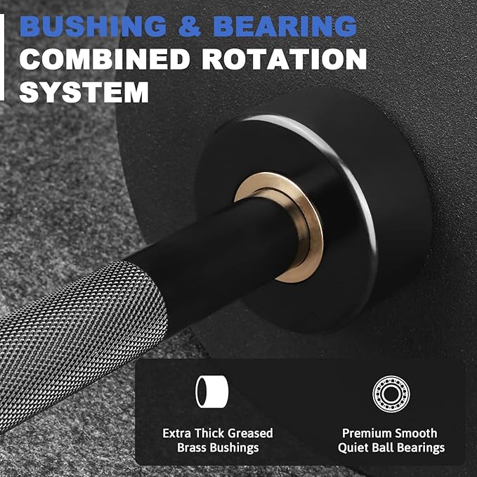 LIONSCOOL Premium 4ft/4.9ft/6ft Barbell for Strength Training and Olympic Weightlifting, 2 Inch Bar for Squats, Curls, Deadlifts, Presses, Hip Thrusts, 350lbs/500lbs/700lbs Weight Capacity