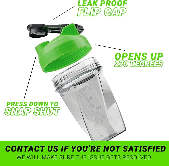 HELIMIX 1.5 Vortex Blender Shaker Bottle Holds Upto 20oz | No Blending Ball or Whisk | USA Made | Portable Pre Workout Whey Protein Drink Shaker Cup | Mixes Cocktails Smoothies Shakes | Top Rack Safe