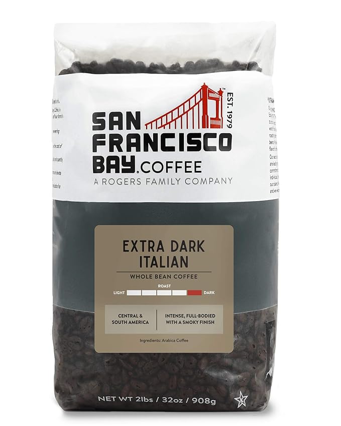 San Francisco Bay Coffee - Dark Roast Whole Bean Coffee - Extra Dark Italian (2 lb bag)