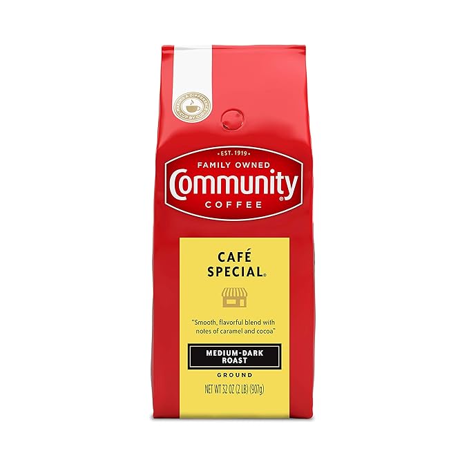 Community Coffee Cafe Special Blend, Ground Coffee, Medium Dark Roast, 32 Ounce Bag (Pack of 1)
