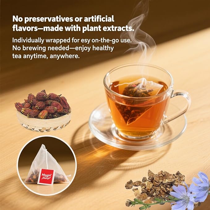 Detoxifying tea, Nature Chicory & Gardenia Herbal Tea -Herbal detox for weight management, metabolism, bloating, and healthy blood sugar maintenance, Natural Sugar-Free Herbal Tea (2pcs)