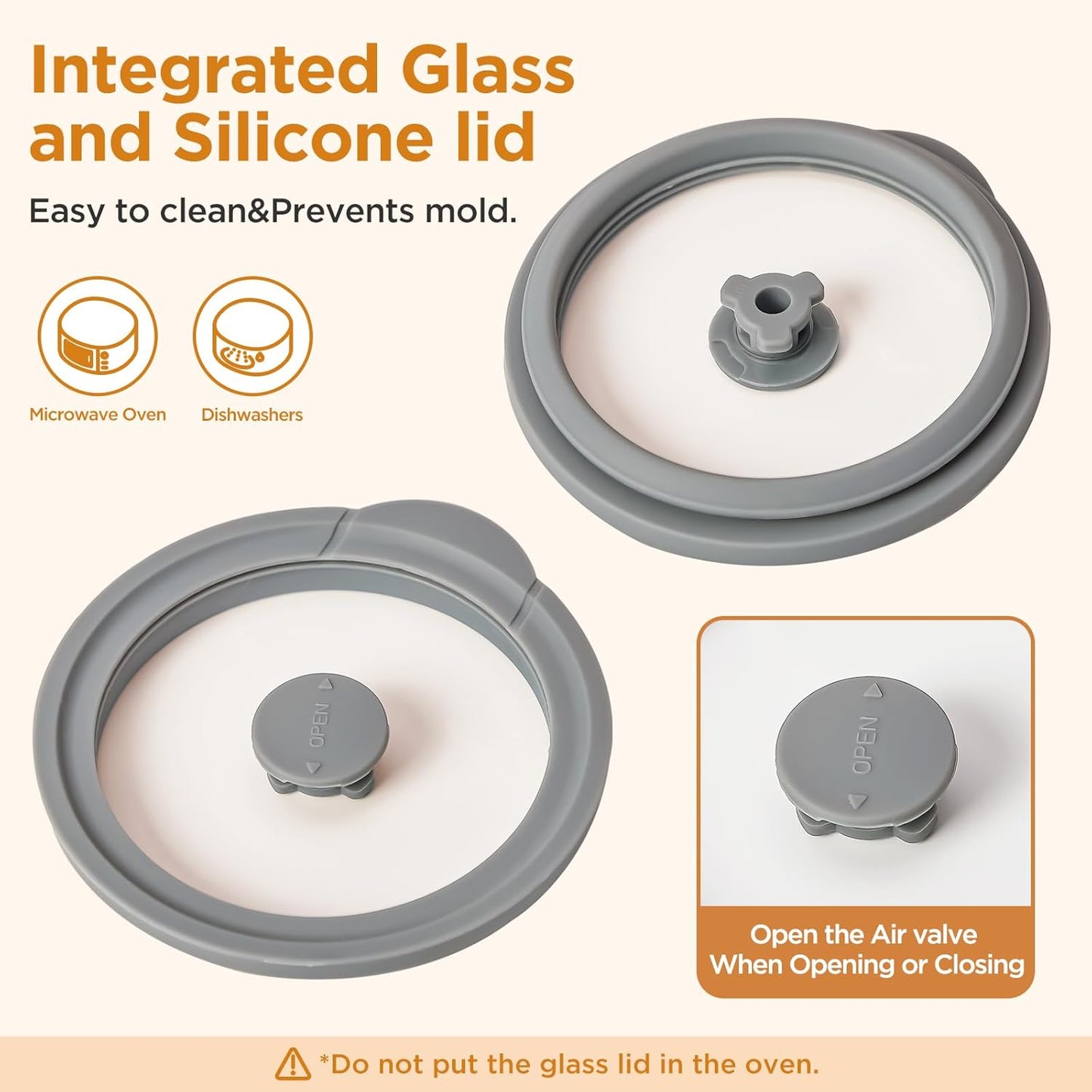 Glass Food Storage Jars with Lids[Set of 3], Perfect for Pasta, Cookies, Nuts, Coffee, Cereal, Flour, and More, Organize Your Kitchen with these BPA-Free Glass Jars with Silicone Lids