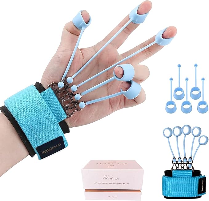 Finger Strengthener Hand Grip Strength Trainer Finger Extension Stretcher Exerciser Hand Rehab Work Out Relieve Pain Arthritis and Grip Training Krdebasai 40LB