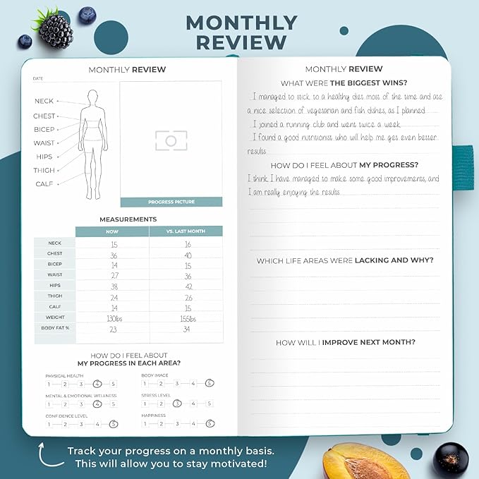 Clever Fox Wellness Planner - Weekly & Daily Health and Wellness Log, Food Journal & Meal Planner Diary for Calorie Counting, Notebook for Medical Condition Tracking – Pocket size (Aquamarine)