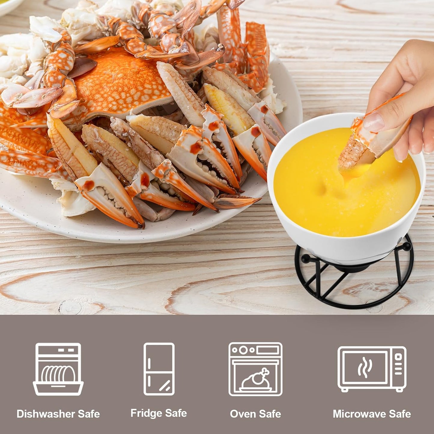 4 Pieces Butter Warmers,420ml Large Butter Warmer for Seafood Cheese,with 20 Pieces Tealight Candles Set for Melting Butter Chocolate Birthday Anniversary Christmas-White