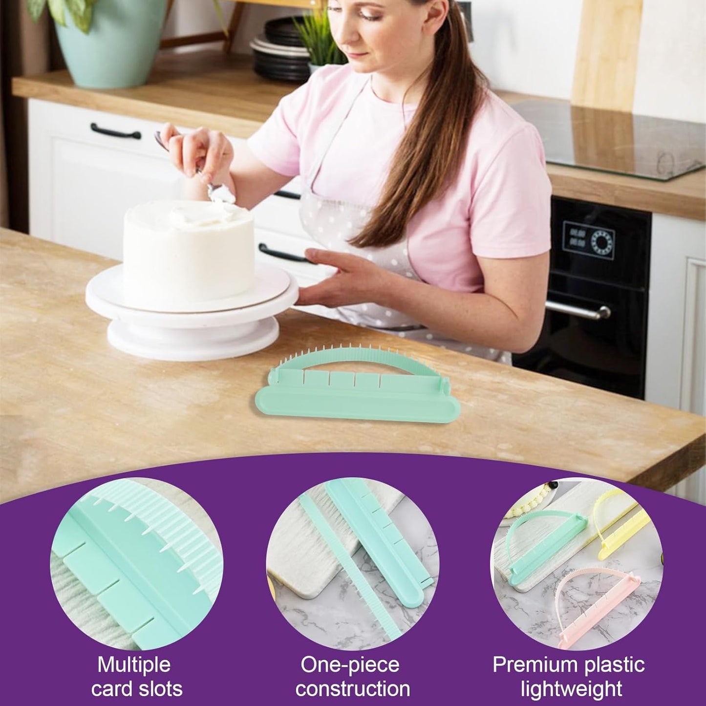 5PCS Cake Decorating Tools Set,Cake Turntable,Sweet Stamps Cake Decorating,Fondant Tools for Baking,Applicable for Creating Birthday Cakes,Ideal with Home Bakers and Cake Enthusiasts