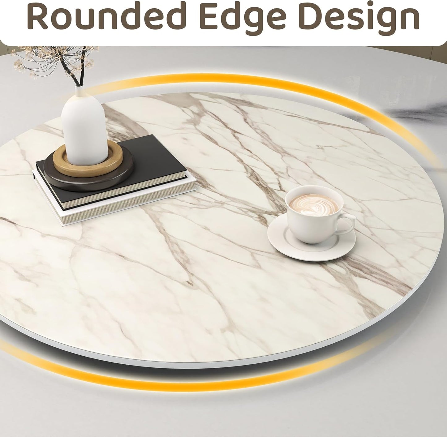 31.5" Lazy Susan for Table Top Sintered Stone Rotating Serving Tray for Dining Table, Kitchen Lazy Susan Organizer Spinning Rotating Food Server Party Centerpieces