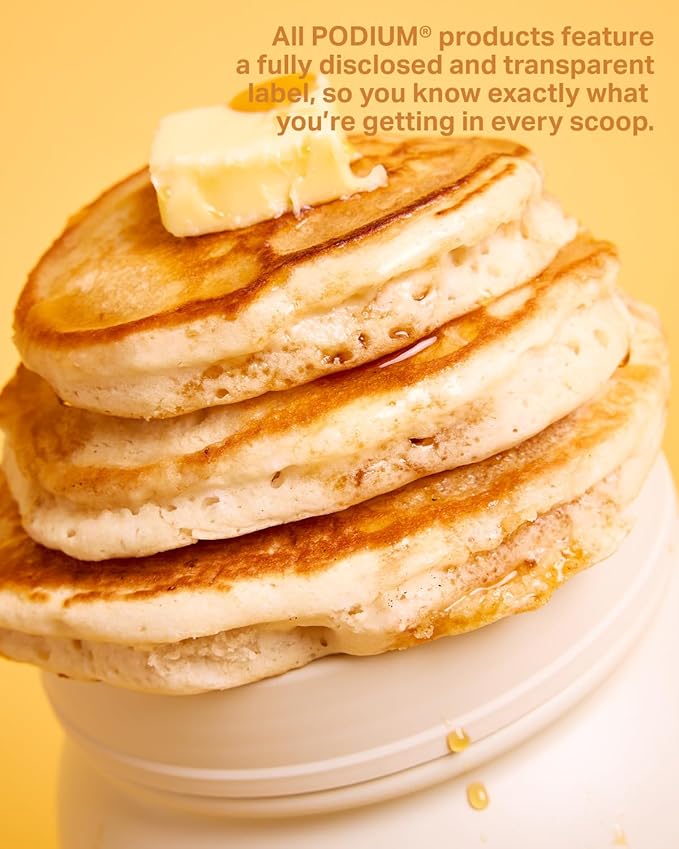 Podium Nutrition, 100% Whey Protein Powder, 25 Servings, 25g of Whey Protein Per Serving, Maple Butter Pancake, Gluten Free, Soy Free, No Artificial Colors