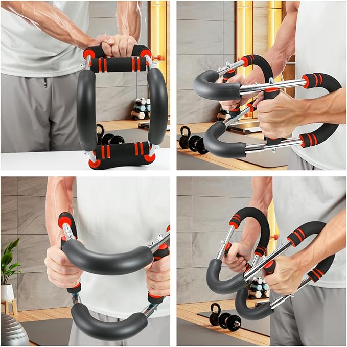 Twister Arm Trainer - Adjustable 60-100lbs Resistance Arm & Chest Workout Equipment for Home Gym Fitness , Arm Strengthener for Men, Power Twister Bar for Biceps, Forearm & Shoulder Training