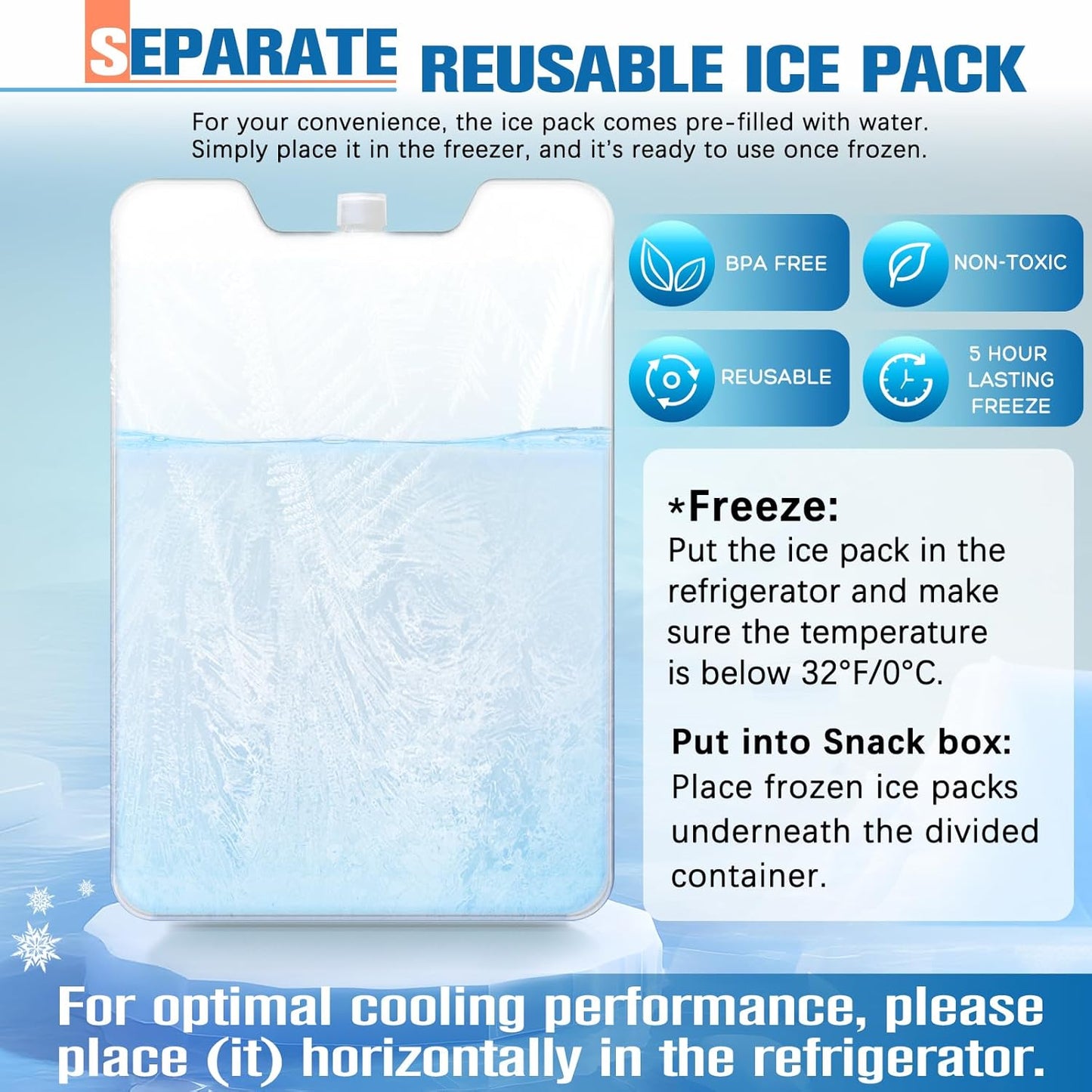 Chilled Portable Snackle Box Container with Reusable Ice Pack Bonus Insulated Bag 2Dip Container Divided Serving Tray Beach Essentials for Charcuterie Road Trip Picnic Family Party