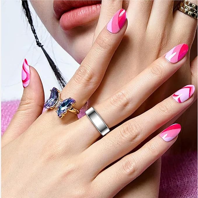 Smart Wellness Ring, Stylish Fitness Tracker with Heart Rate, Blood Oxygen, Blood Pressure, Sleep & Step Monitor. IP68 Waterproof, No Subscription, iOS & Android Compatible (Silver, 11)