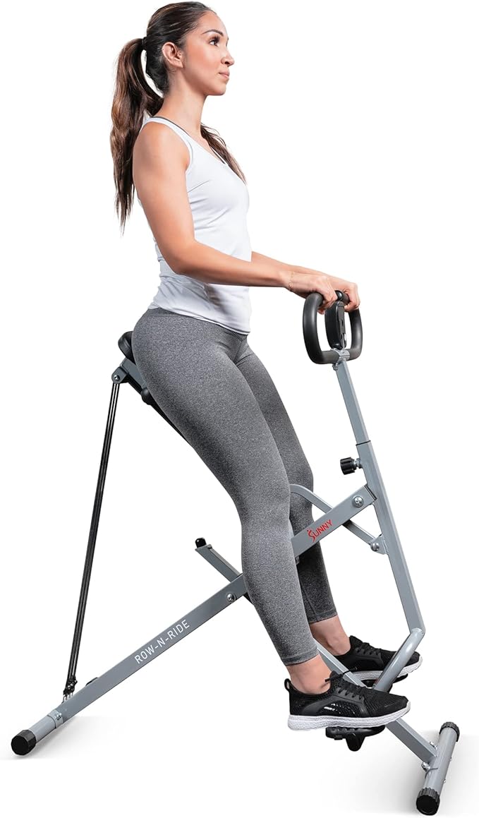 Sunny Health & Fitness Row-N-Ride Squat Machines for Home Glutes and Abs The Assist Trainer Workout Exercise Gym Butt Builder Equipment
