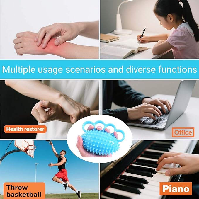 Hand Exercise Grip Ball - Grip Strengthener, Improve Hand Flexibility, Finger Rehabilitation Tool, Portable Resistance Trainer for Adults