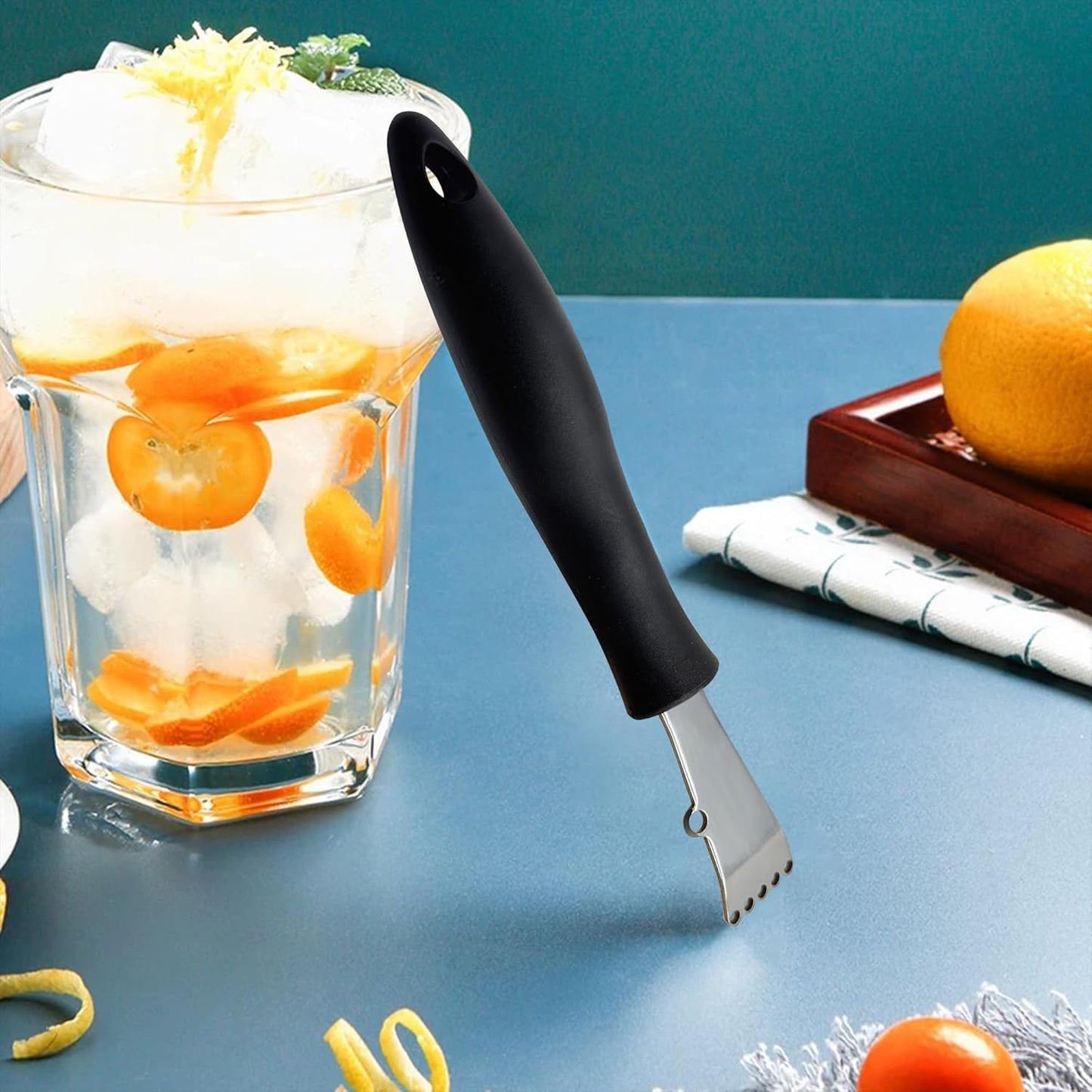 Channel Knife Lemon Peeler Zester-Garnish for Cocktail Mixers- Triangular, V-Shaped Stainless Steel Professional Grade Bar Tool-Fruit Peeler Zester (Peeler B)