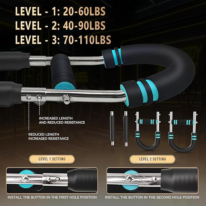 Twister Arm Trainer, Adjustable Chest Workout Equipment for Men & Women, Home Gym Strength Trainer, Muscle Builder & Strength Training for Arms, Chest (20-110 lbs)