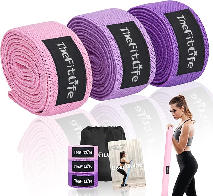 TheFitLife Resistance Exercise Bands for Women - Fabric Workout Bands for Booty, Hip, Glute, Leg, Thigh, Squat, Butt Lift Excersize and Fitness Loop Bands for Home Gym
