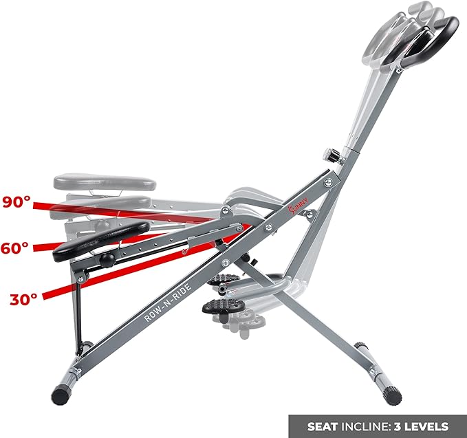 Sunny Health & Fitness Row-N-Ride Squat Machines for Home Glutes and Abs The Assist Trainer Workout Exercise Gym Butt Builder Equipment