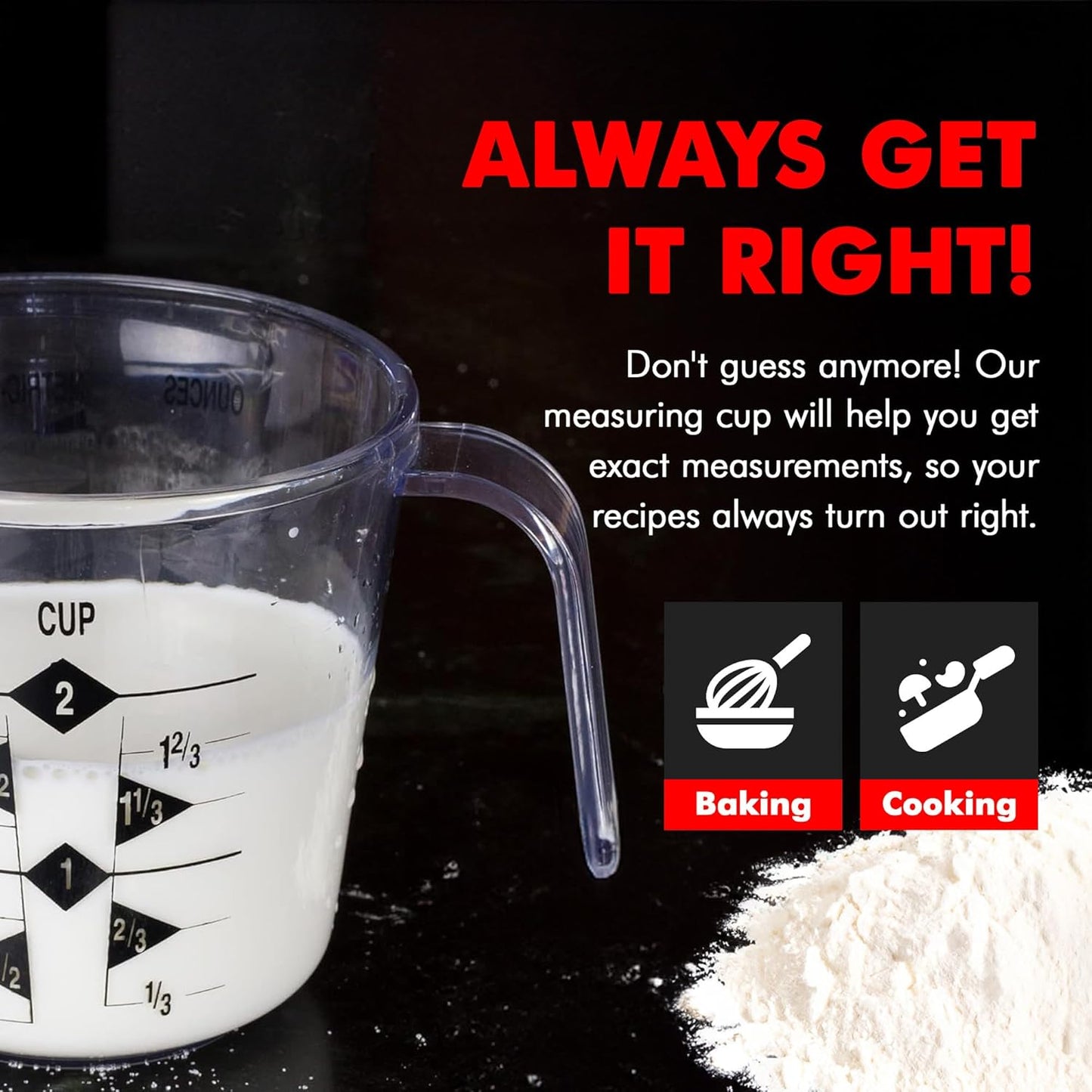 Chef Craft Select Plastic Measuring Cup, 2 Cup, Clear