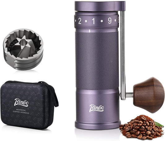 Manual Coffee Grinder with Foldable Handle, Conical Burr Coffee Grinder with 20g Capacity, Adjustable External Grind Setting for Travel,Camping,Home