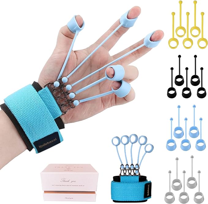 Finger Exerciser,4 Resistance Levels Finger Strengthener for Hand Therapy, Rock Climbing - Relieve Pain for Arthritis, Carpal Tunnel, Hand Strengthener and Finger Strengthener