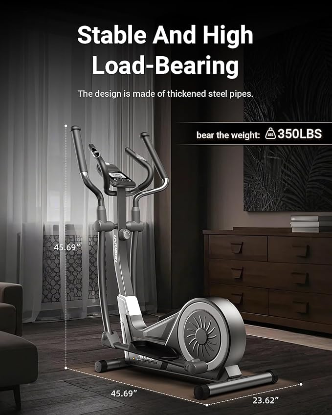 HARISON Elliptical Machine for Home 350 LBS Capacity, Magnetic Elliptical Exercise Machine with 16-Level Resistance Control, Elliptical Trainer with HARISON Bluetooth