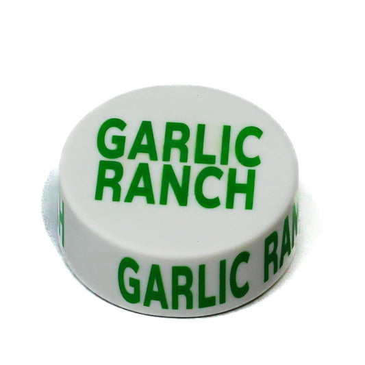 FIFO Lid Wrap, Silicone Lid Cover Label for FIFO Bottles, Fits 12-32 oz, "Garlic Ranch" Print, 360° View, Food Grade, Durable, 1 Count