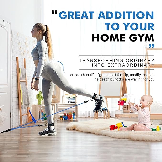 HPYGN Resistance Bands, Exercise Bands with Handles, Fitness Bands, Workout Bands with Door Anchor and Ankle Straps, for Heavy Resistance Training, Physical Therapy, Shape Body, Yoga, Home Workout Set