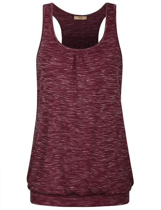 Miusey Womens Sleeveless Round Neck Loose Fit Racerback Yoga Tank Top