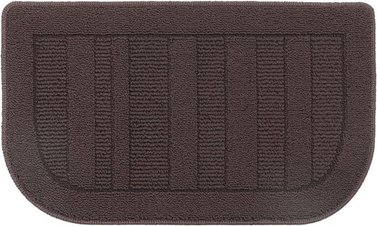 BEQHAUSE 30x18 Inch Kitchen Rug Mat Durable Kitchen Rugs Non-Slip Washable Absorbent Kitchen Mats for Floor Dirt-Resistant Semicircular Kitchen Mat (Brown)