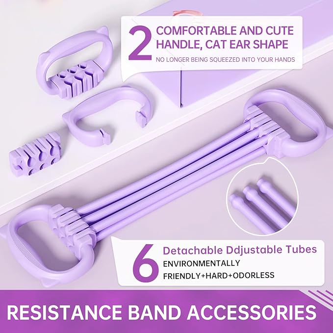 Resistance Bands with Handles, Single Resistance Bands, Exercise Bands with Comfortable Handles, Resistance Training, Physical Therapy, Home Workouts, Fitness, Pilates