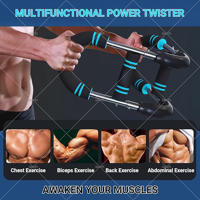 Upgraded Twister Arm Trainer – Adjustable Chest & Arm Workout Equipment for Men & Women, Full Body Strength Training Machine, Portable Spring Resistance Fitness Bar for Home Gym