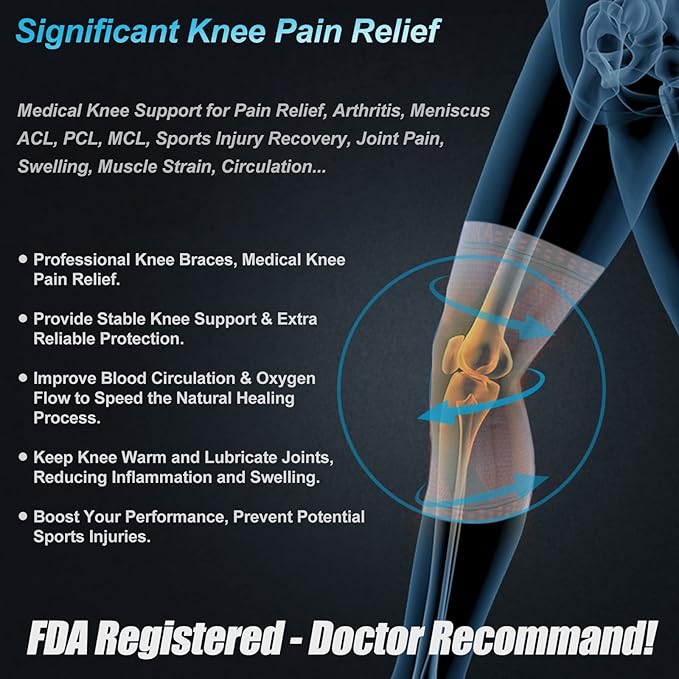 NEENCA Knee Brace for Women & Men, Medical Knee Support with Patella Pad & Side Stabilizers, Knee Compression Sleeve for Knee Pain, Meniscus Tear, ACL, Joint Pain, Runner, Workout - FSA/HSA Eligible