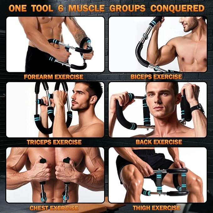 Twister Arm Trainer, 60-110lb Adjustable Chest Workout Equipment, Anti-Slip Grips & Double-Spring Safety, Arm Trainer for Men/Women, Portable Home Fitness Equipment