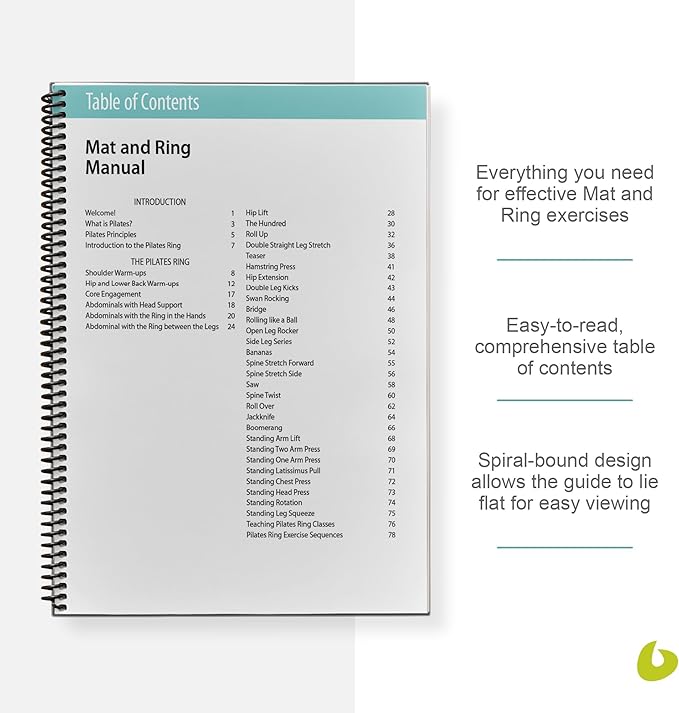 Balanced Body Mat and Ring Guide, Pilates Mat and Ring Guide for Workout Equipment, for Home Gym or Studio Use