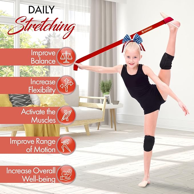 Stretching Strap for Cheer – Flexibility Stunt Strap for Cheerleaders – Durable Cheer Stretching Bands for Improved Flexibility, Range of Motion – Essential Cheer Accessories