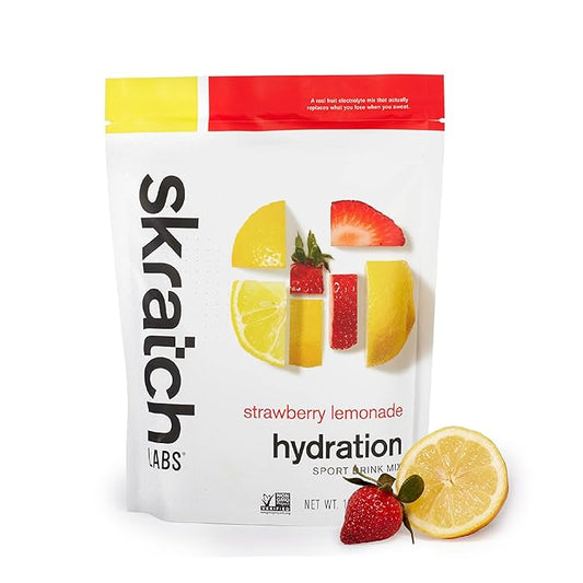 Skratch Labs Hydration Powder | Sport Drink Mix | Electrolytes Powder for Exercise, Endurance, and Performance | Strawberry Lemonade | 20 Servings | Non-GMO, Vegan, Kosher