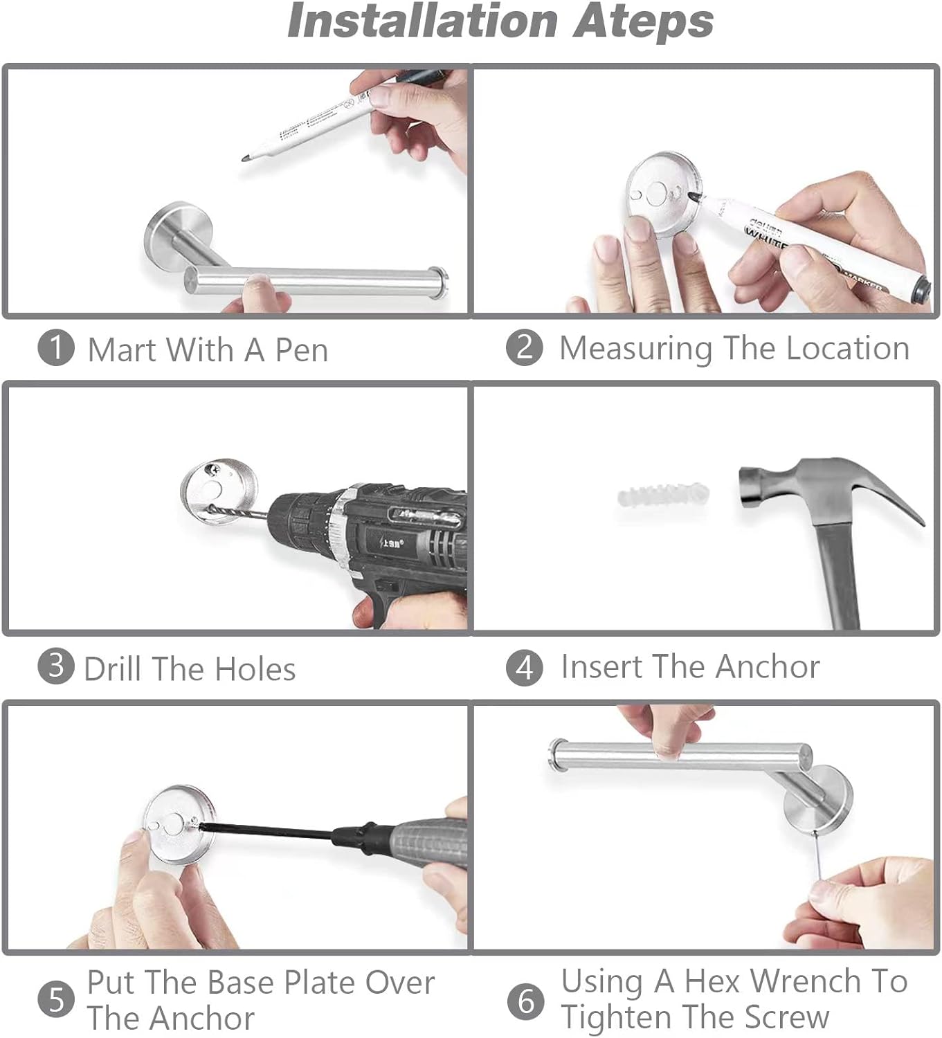 Cilee 2 Pieces Polished Chrome Bathroom Towel Bar, 16 Inch Double Towel Racks,Bathroom Towel Holder Hand Towel Bar for Bathroom Stainless Steel Wall Mount