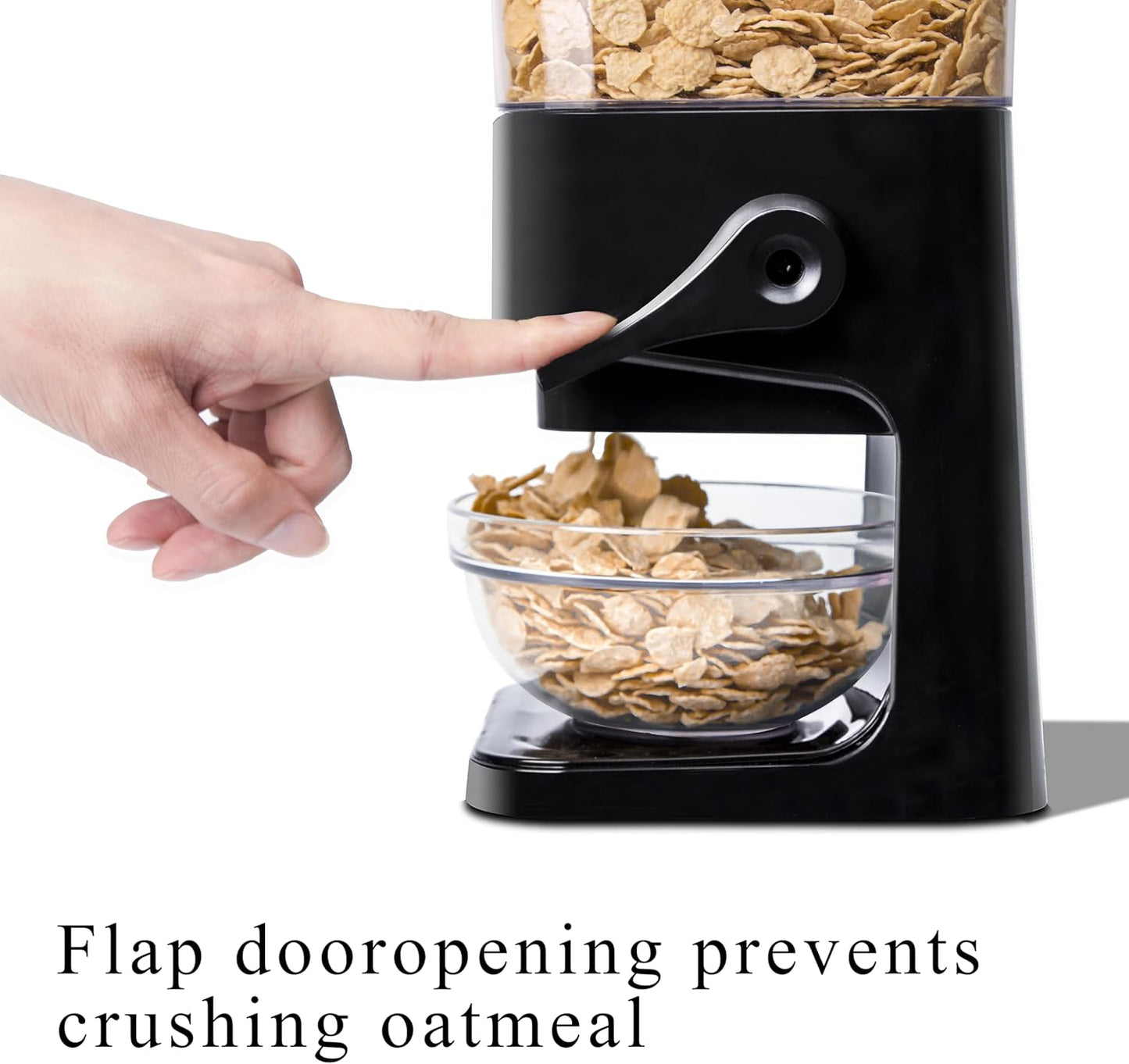 Cereal Dispenser Countertop, 5L Kitchen Organization Cereal Containers Storage, Desktop Candy Dispenser Plastic Cereal Dispenser, Snack Containers Can Hold Granola, Dry Food, nut, Grain (Black, 2Pc)