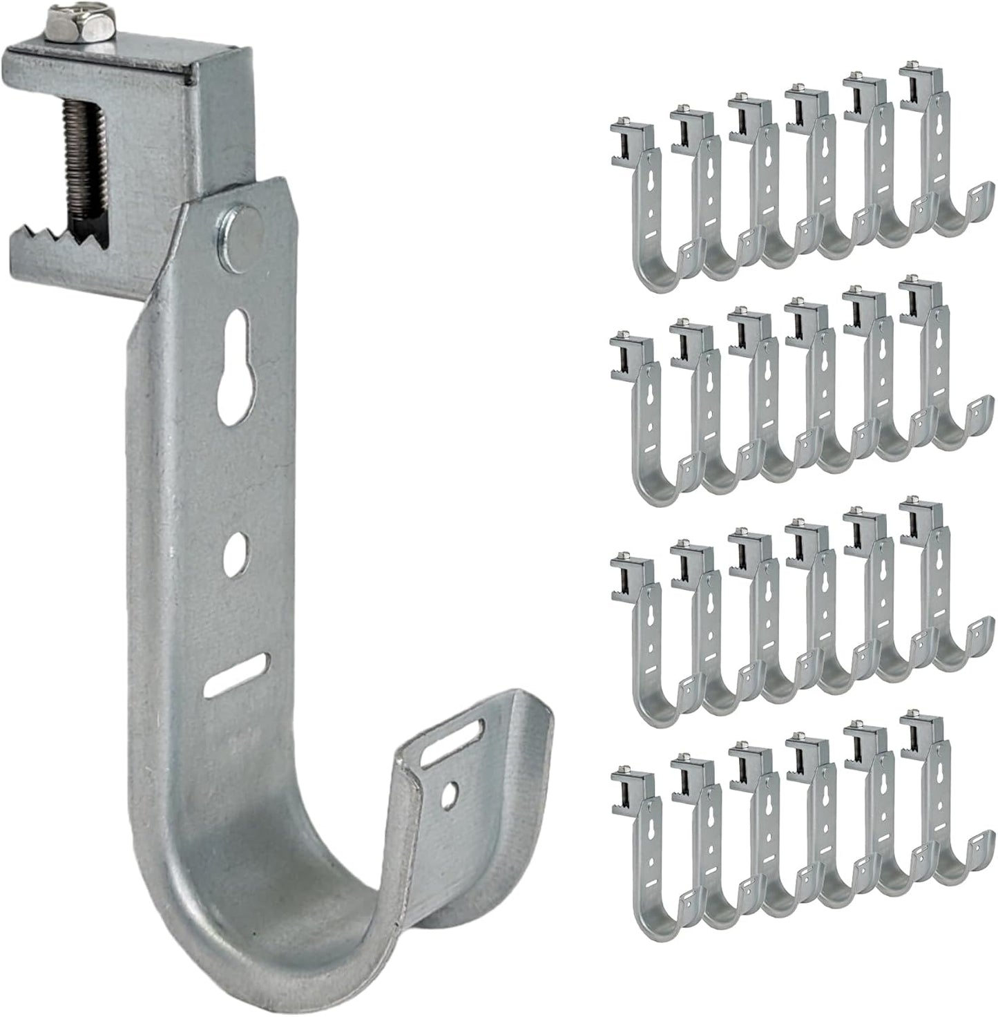 ICC Beam Clamp J Hook 1 5/16” Without Retainer Clip - Galvanized Steel Cable Management Hooks for Hanging Cable to Beams - Rust-Resistant, EIA and TIA Compliant - 1 5/16 Inch 25 Pack